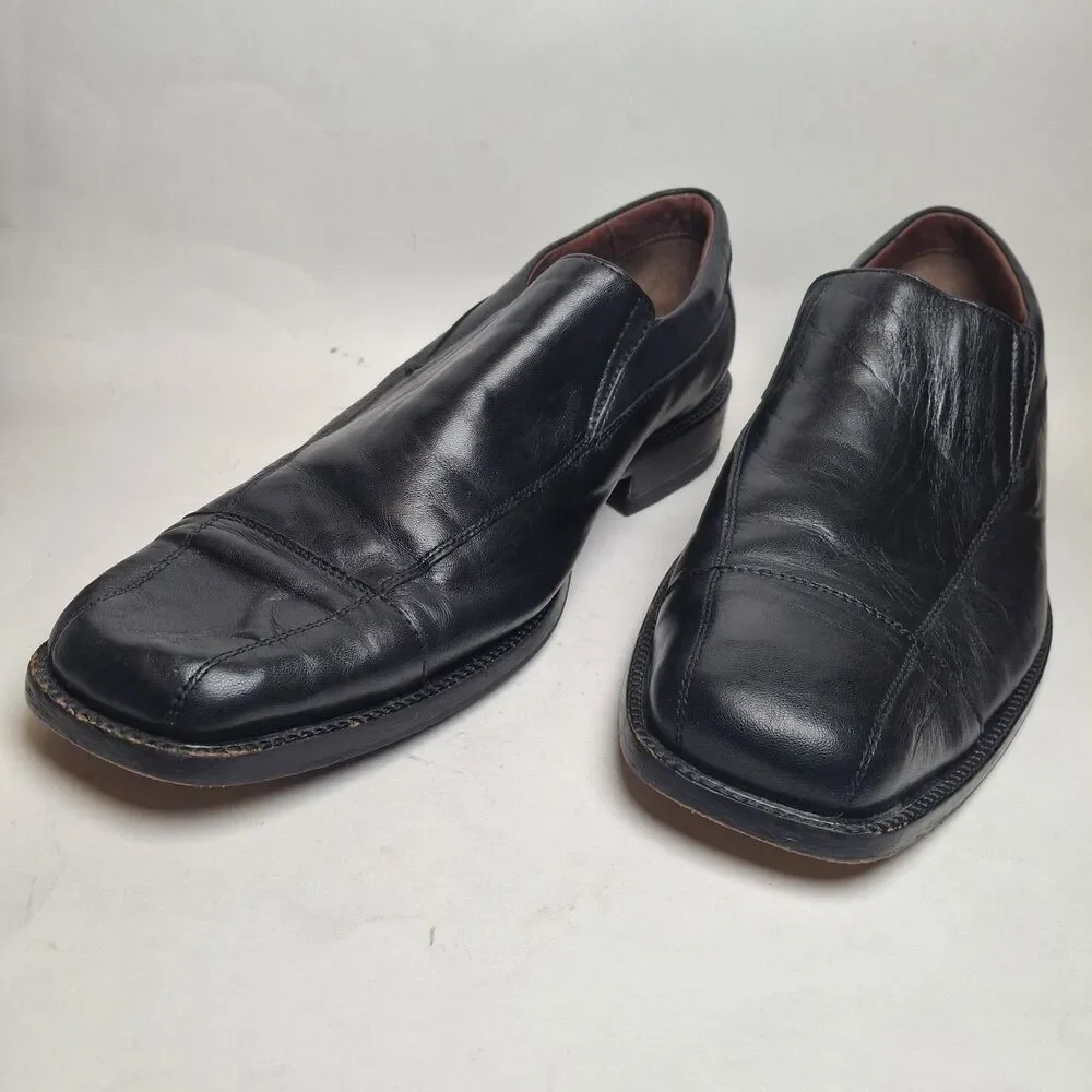 Johnston Murphy Sheepkin Y2k Square Toe Black Leather Slip-on Loafer Brazil 11M